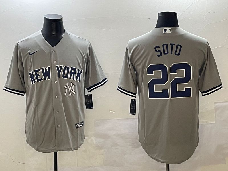 Men New York Yankees 22 Soto Grey Game 2025 Nike MLB Jersey style 7